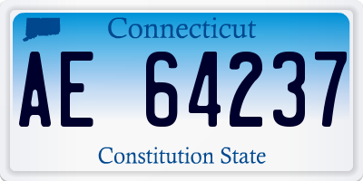 CT license plate AE64237