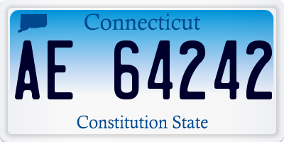 CT license plate AE64242