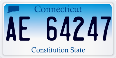 CT license plate AE64247