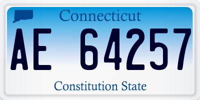 CT license plate AE64257