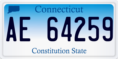 CT license plate AE64259
