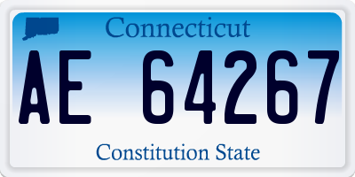CT license plate AE64267