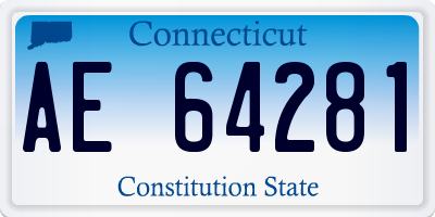 CT license plate AE64281