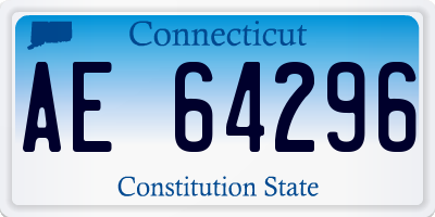 CT license plate AE64296