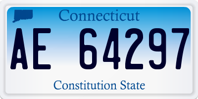 CT license plate AE64297