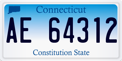 CT license plate AE64312
