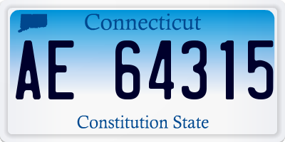 CT license plate AE64315