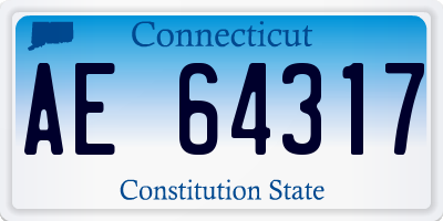 CT license plate AE64317