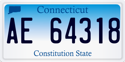 CT license plate AE64318
