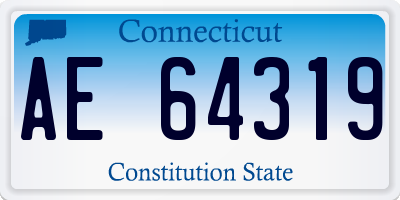 CT license plate AE64319