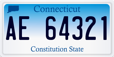 CT license plate AE64321