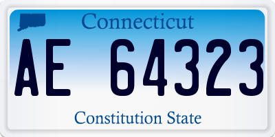 CT license plate AE64323