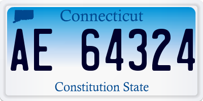 CT license plate AE64324