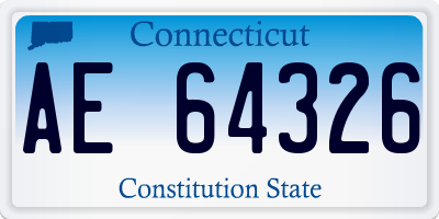 CT license plate AE64326
