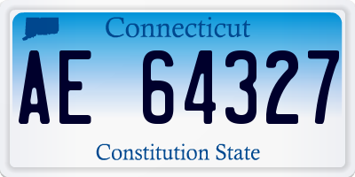 CT license plate AE64327