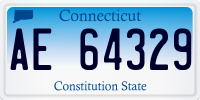 CT license plate AE64329