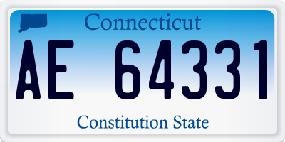 CT license plate AE64331