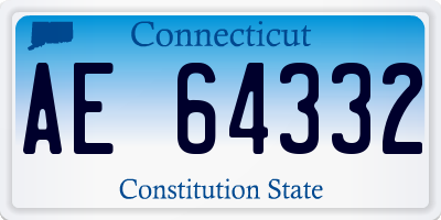 CT license plate AE64332