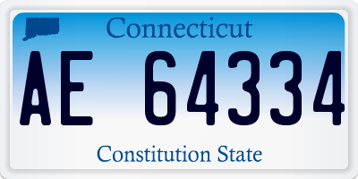 CT license plate AE64334