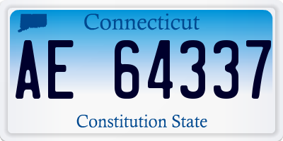 CT license plate AE64337