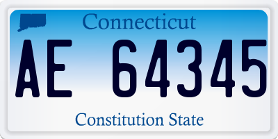 CT license plate AE64345