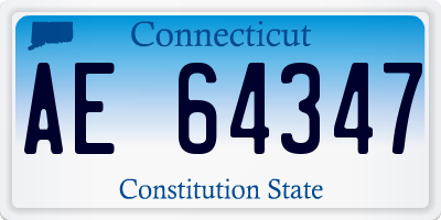 CT license plate AE64347