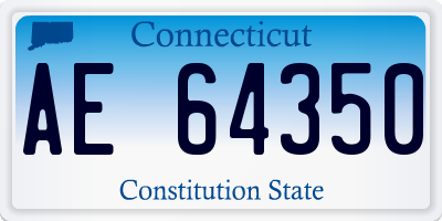 CT license plate AE64350
