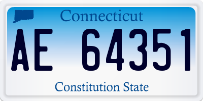 CT license plate AE64351