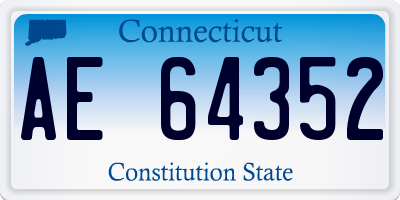 CT license plate AE64352