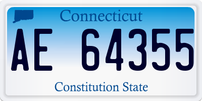 CT license plate AE64355