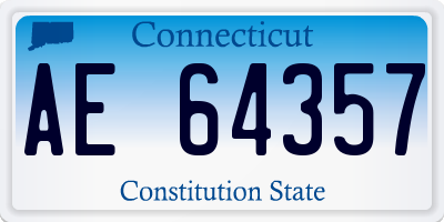 CT license plate AE64357