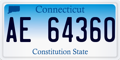 CT license plate AE64360