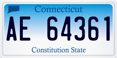 CT license plate AE64361