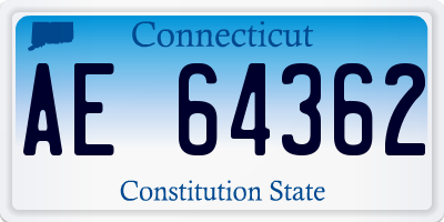 CT license plate AE64362
