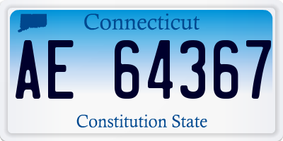 CT license plate AE64367