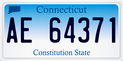 CT license plate AE64371