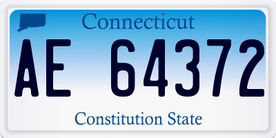CT license plate AE64372