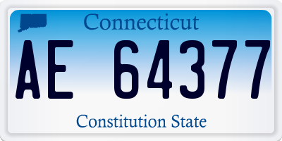 CT license plate AE64377