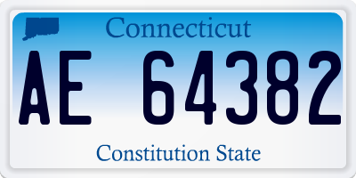 CT license plate AE64382