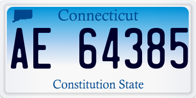 CT license plate AE64385