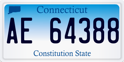 CT license plate AE64388