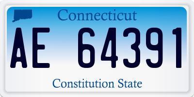 CT license plate AE64391