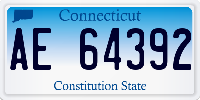 CT license plate AE64392