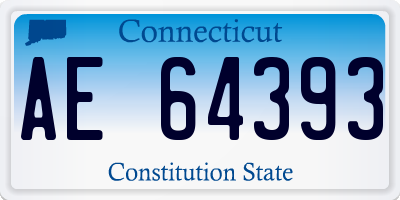 CT license plate AE64393
