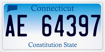 CT license plate AE64397