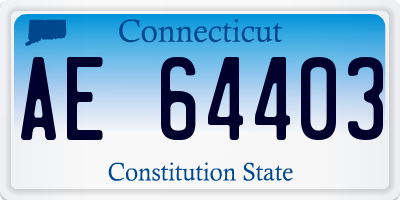 CT license plate AE64403