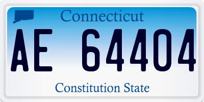 CT license plate AE64404