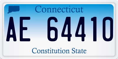 CT license plate AE64410