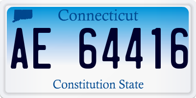 CT license plate AE64416