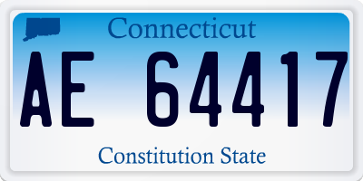 CT license plate AE64417